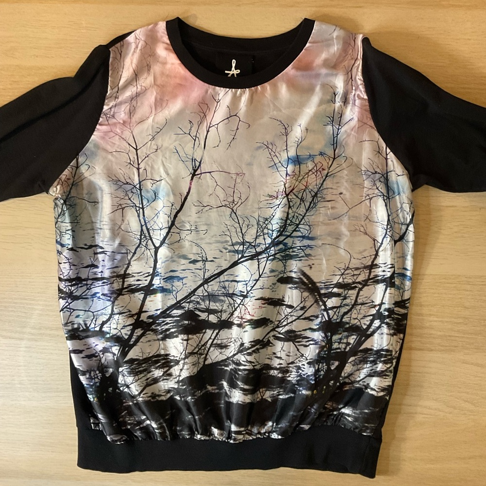 Silk Front Graphic Sweatshirt